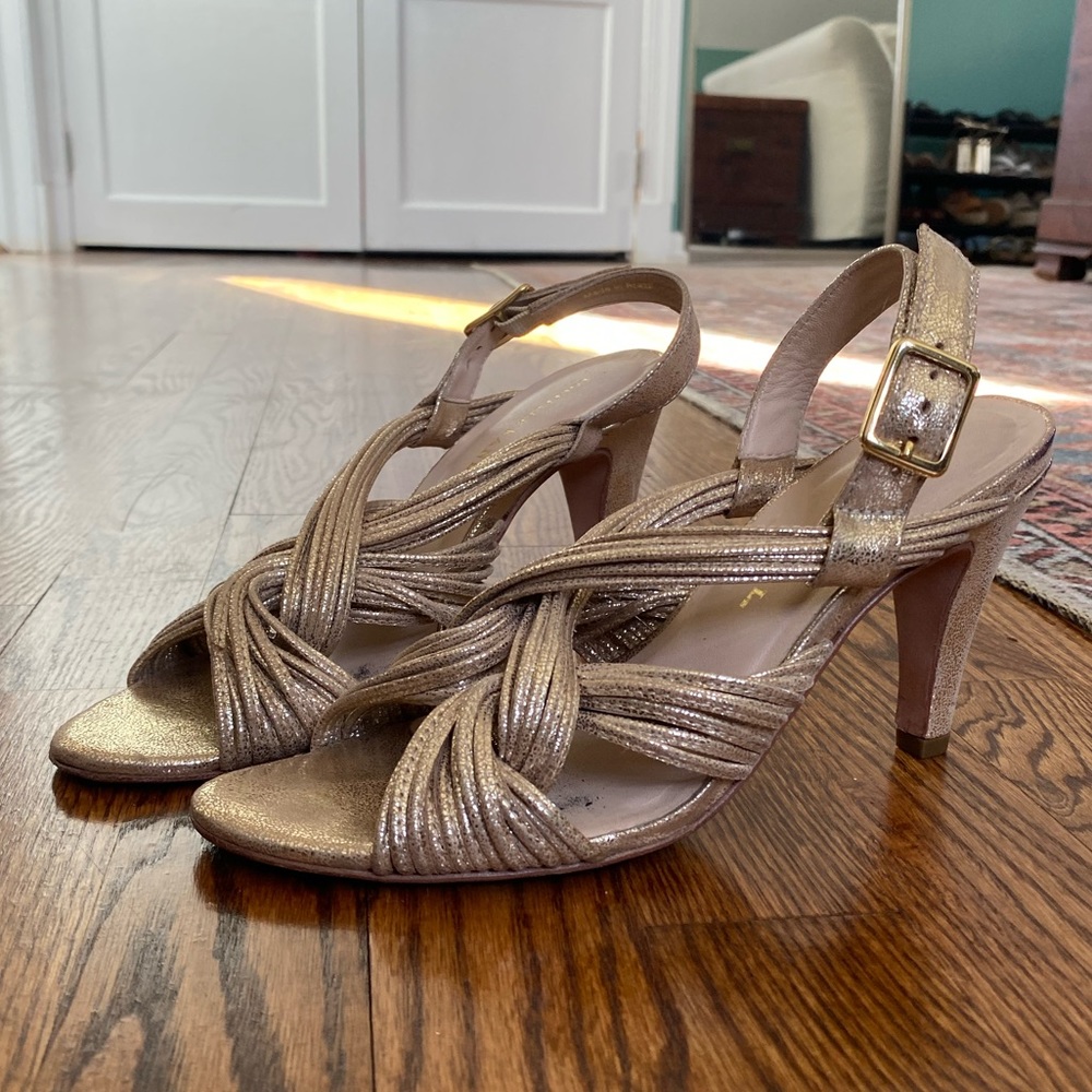 Loeffler Randal gold heel sandals
